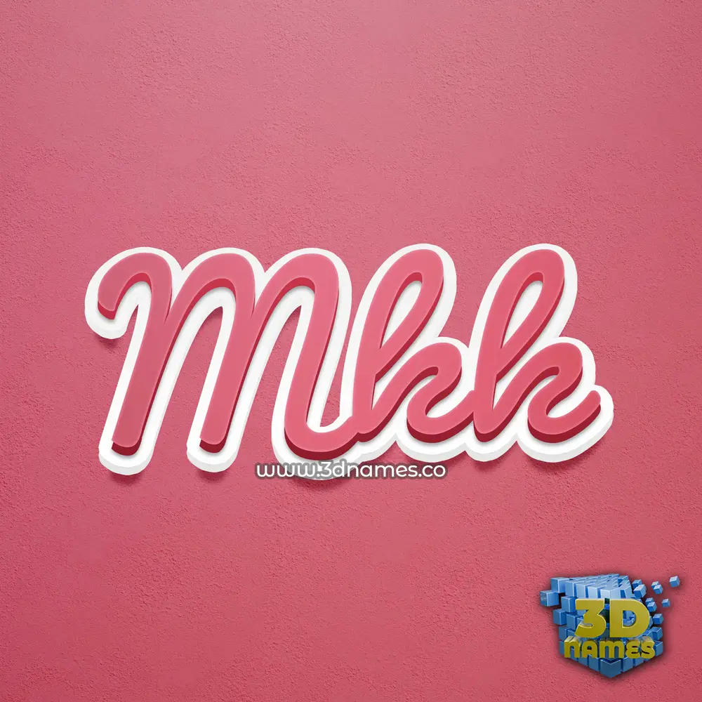 mkk in Red Scribble style - 3D name wallpaper