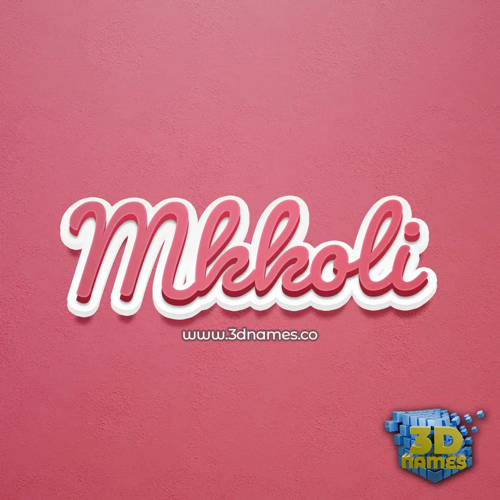 mkkoli in Red Scribble style - 3D name wallpaper