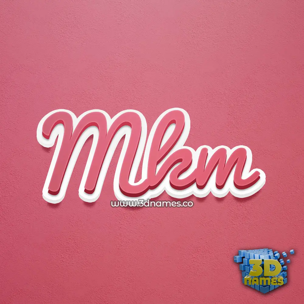 mkm in Red Scribble style - 3D name wallpaper