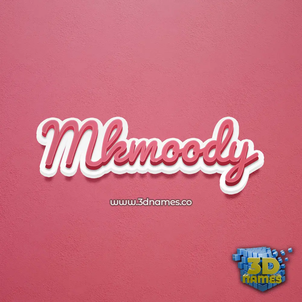 mkmoody in Red Scribble style - 3D name wallpaper