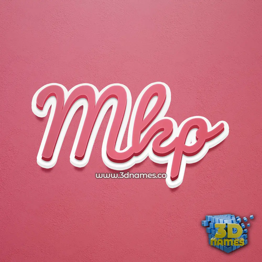 mkp in Red Scribble style - 3D name wallpaper