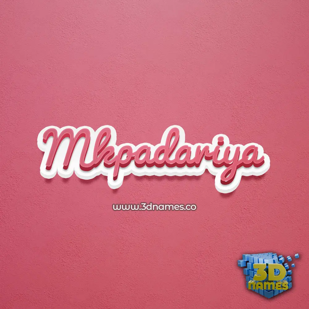 mkpadariya in Red Scribble style - 3D name wallpaper