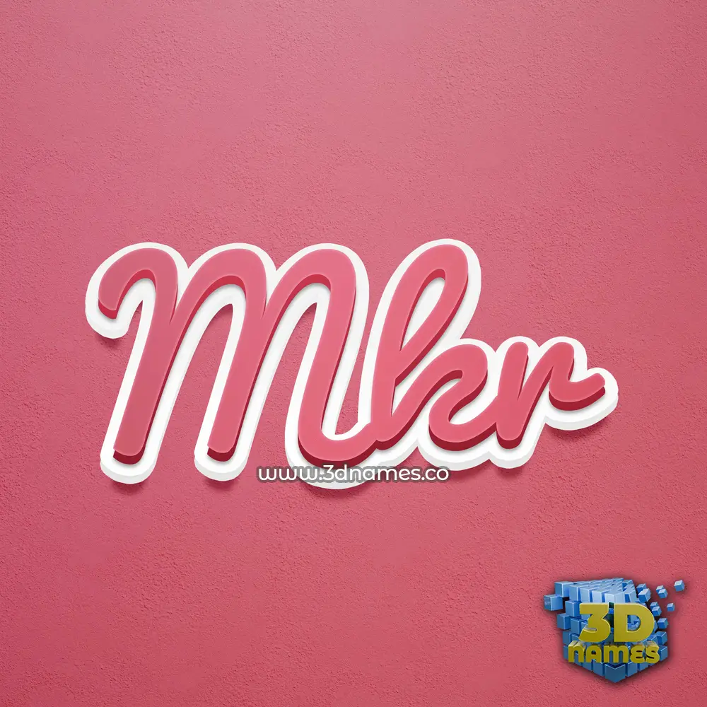 mkr in Red Scribble style - 3D name wallpaper