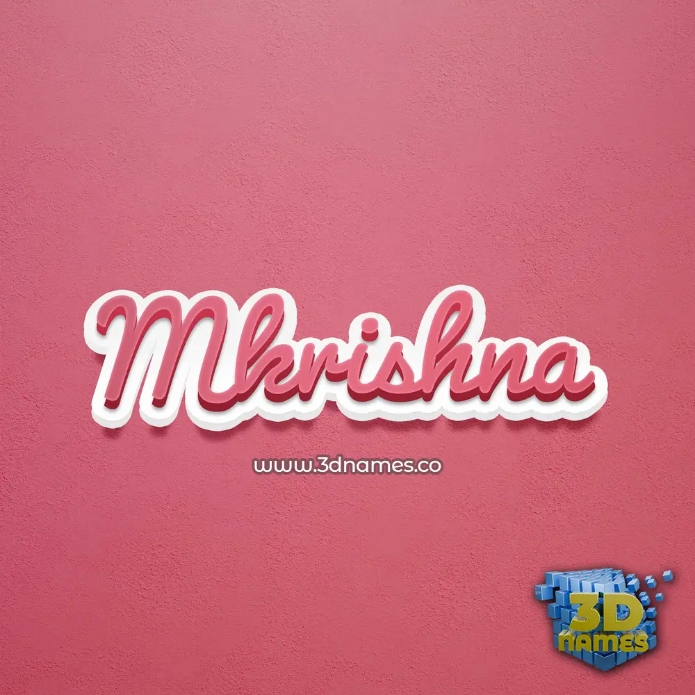 mkrishna in Red Scribble style - 3D name wallpaper