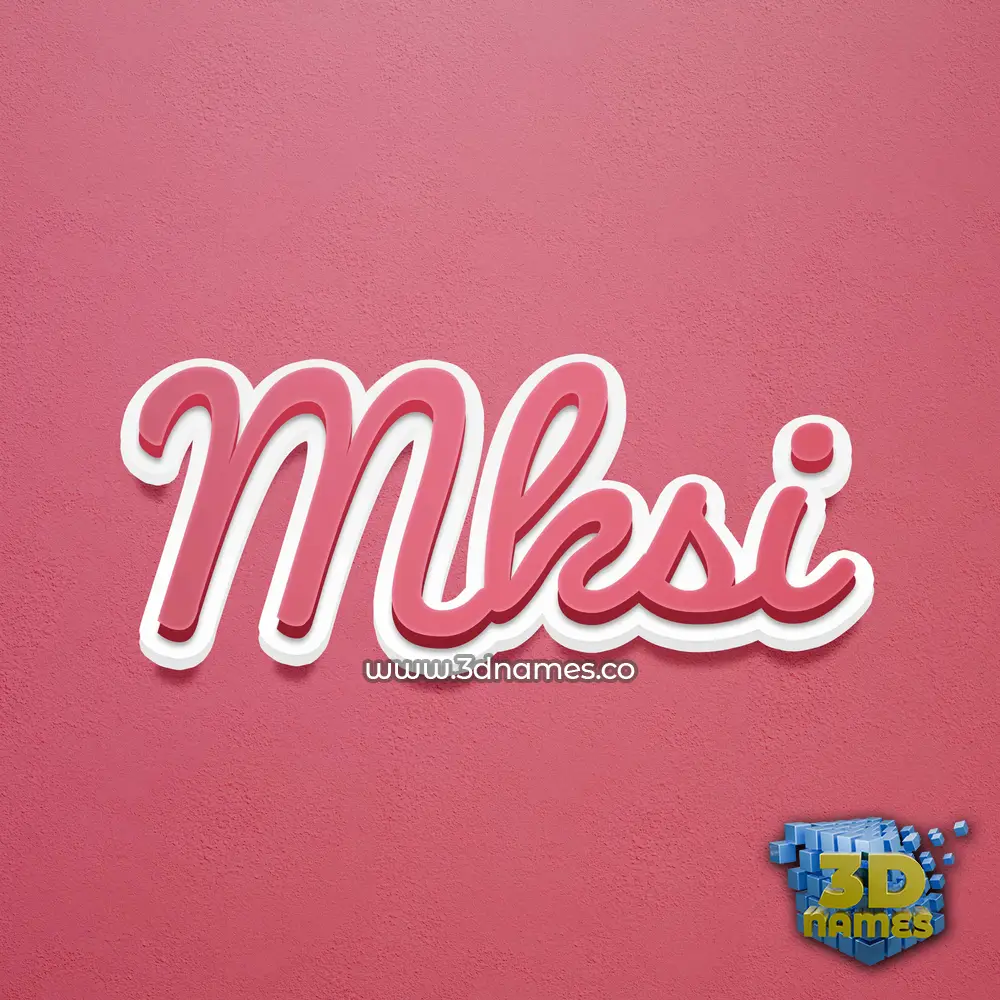 mksi in Red Scribble style - 3D name wallpaper