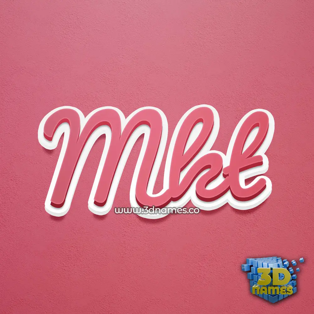mkt in Red Scribble style - 3D name wallpaper