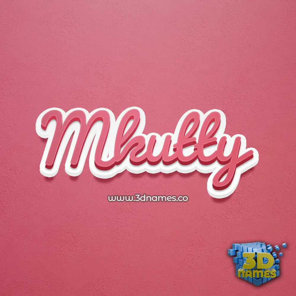mkutty in Red Scribble style - 3D name wallpaper