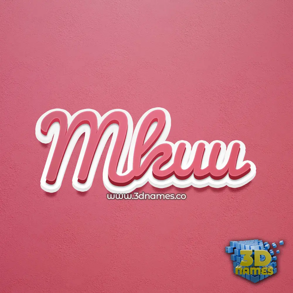 mkuu in Red Scribble style - 3D name wallpaper