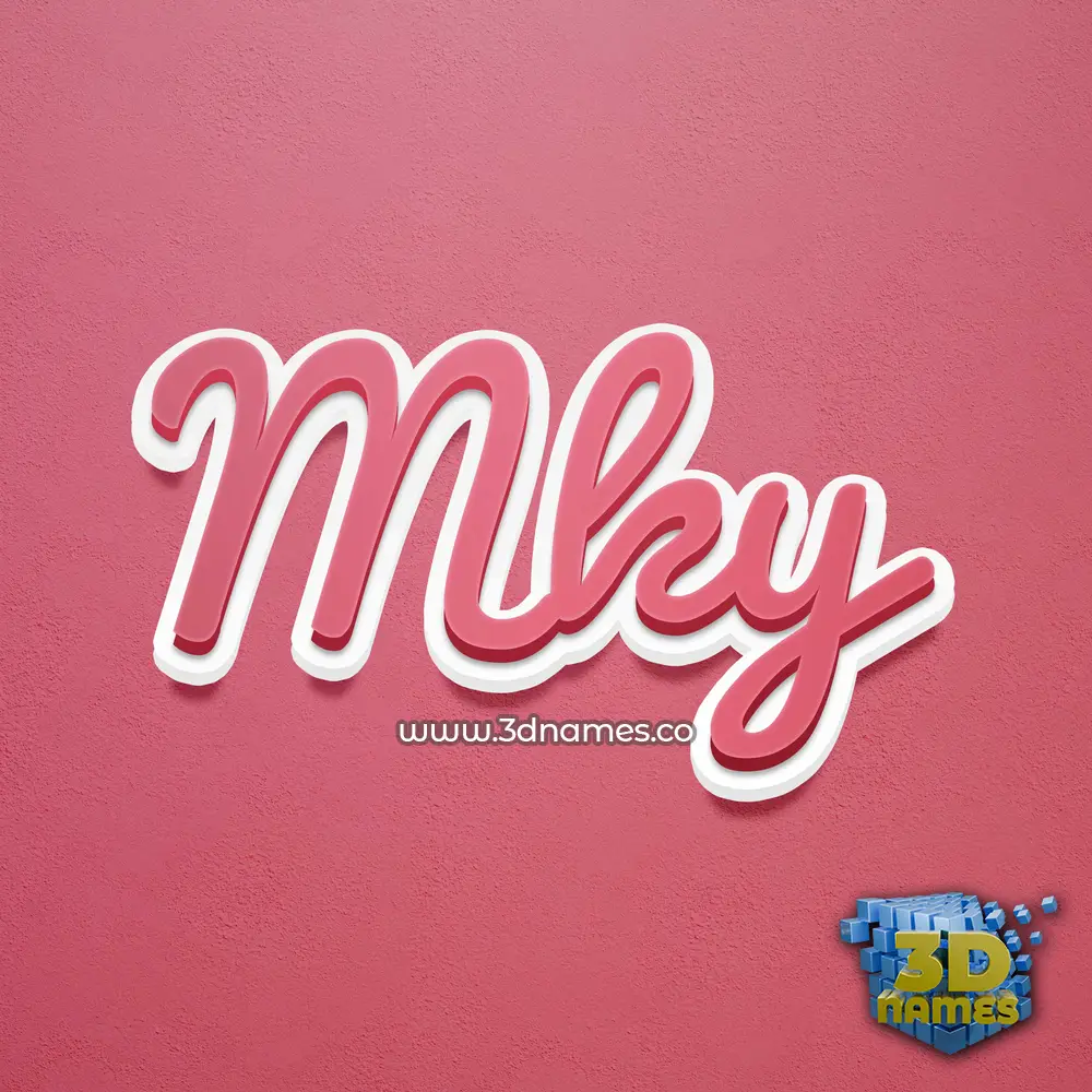 mky in Red Scribble style - 3D name wallpaper