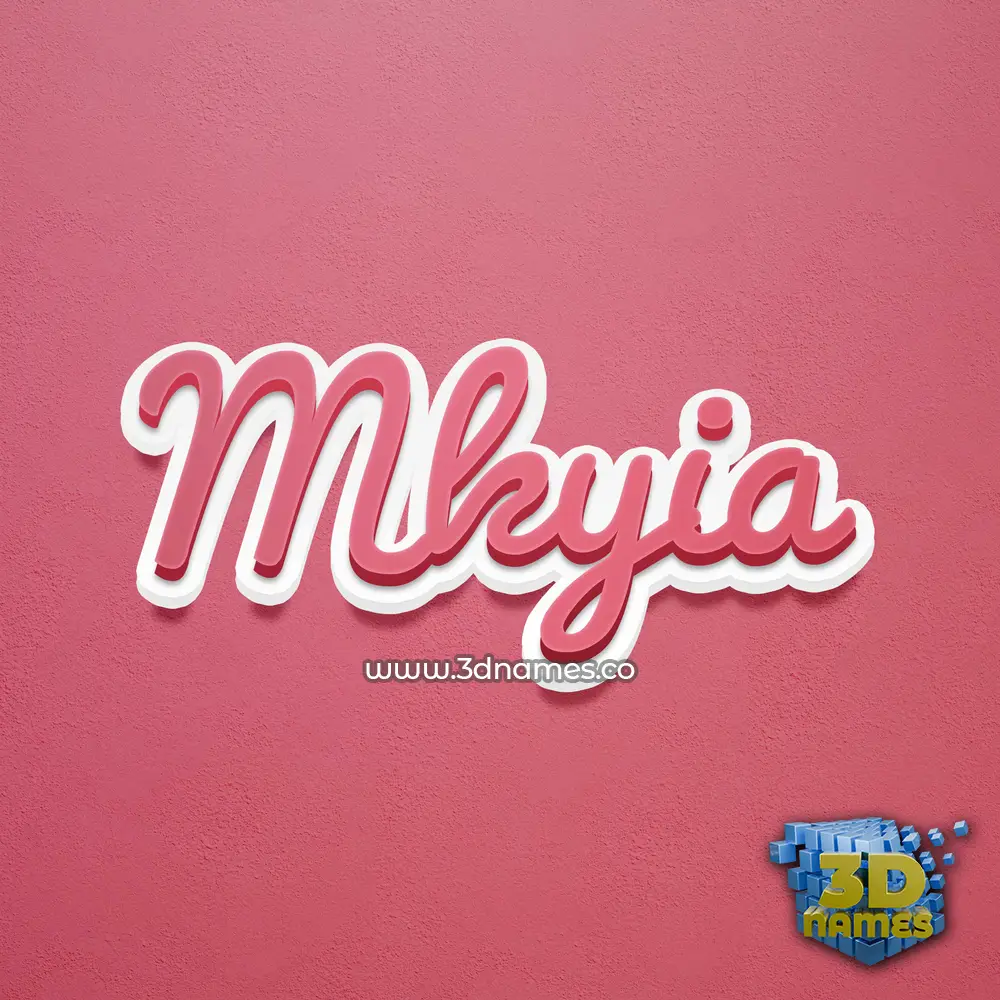 mkyia in Red Scribble style - 3D name wallpaper