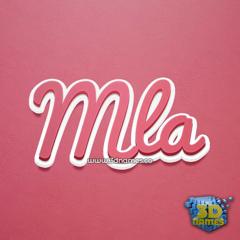 mla in Red Scribble style - 3D name wallpaper