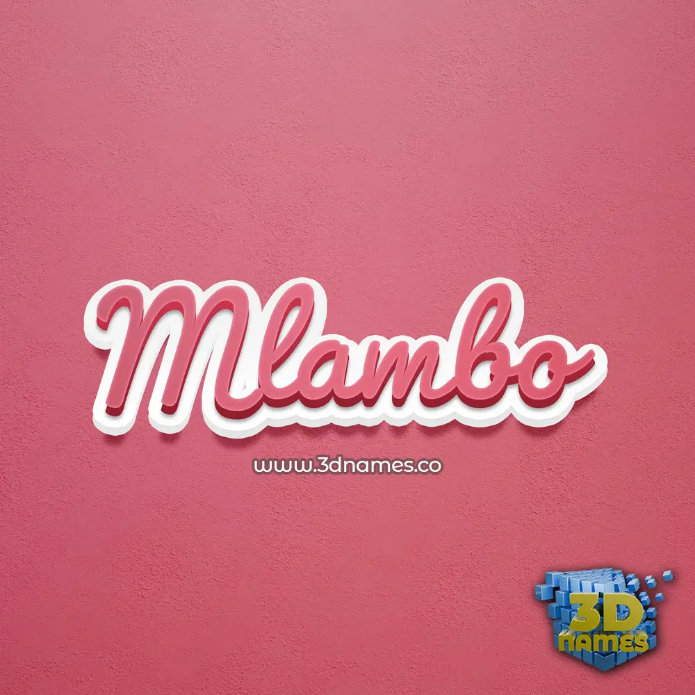 mlambo in Red Scribble style - 3D name wallpaper