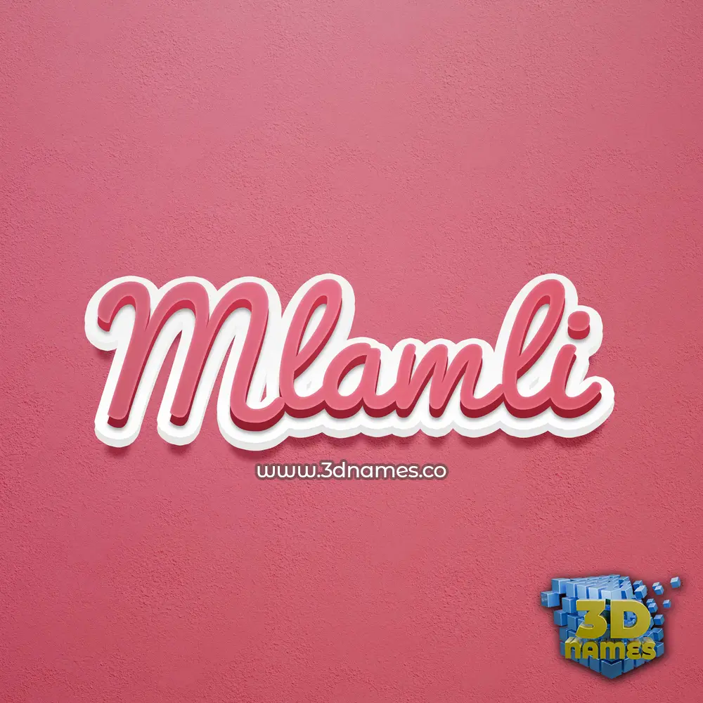 mlamli in Red Scribble style - 3D name wallpaper