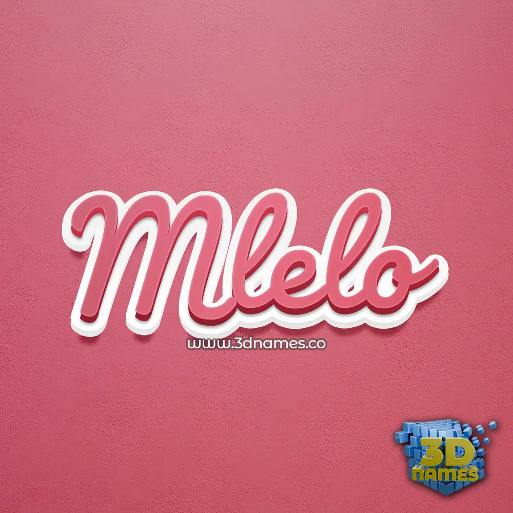 mlelo in Red Scribble style - 3D name wallpaper