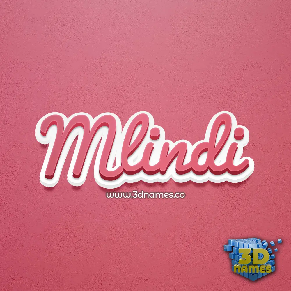 mlindi in Red Scribble style - 3D name wallpaper
