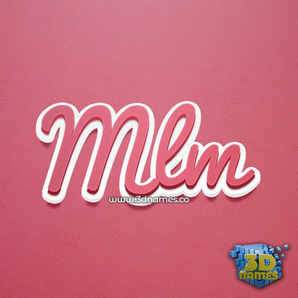 mlm in Red Scribble style - 3D name wallpaper