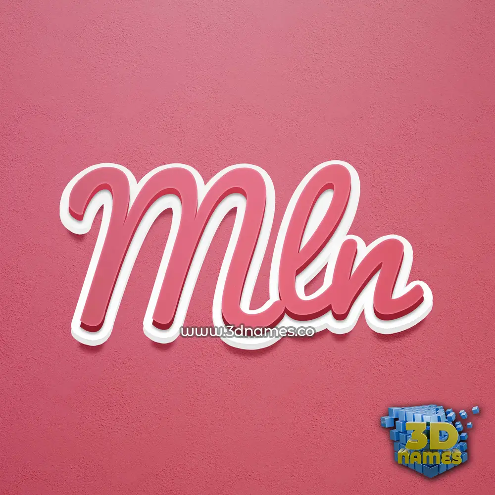 mln in Red Scribble style - 3D name wallpaper