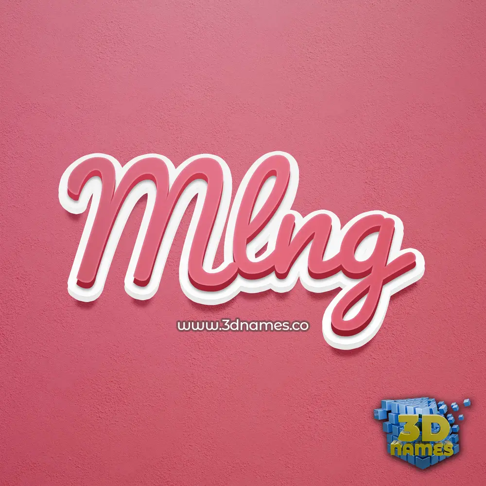 mlng in Red Scribble style - 3D name wallpaper