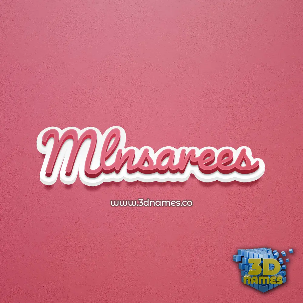 mlnsarees in Red Scribble style - 3D name wallpaper