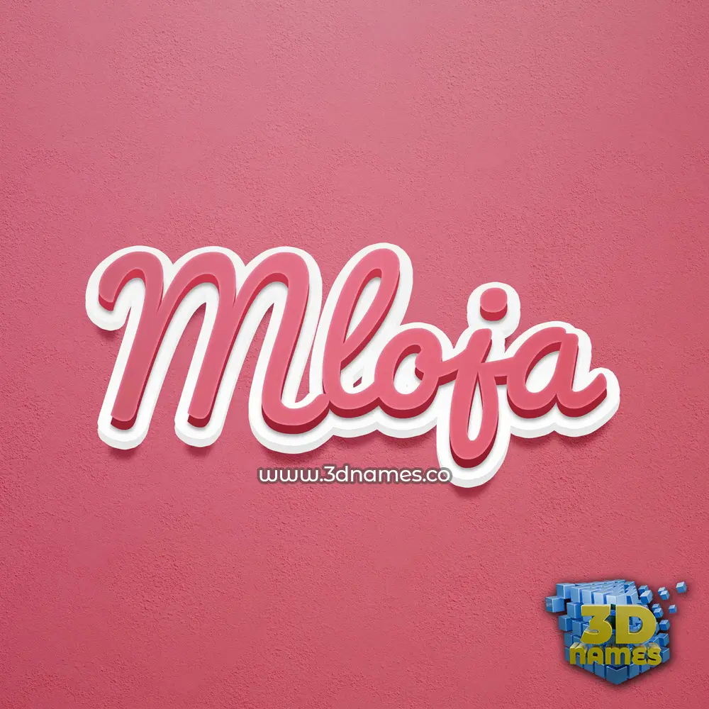 mloja in Red Scribble style - 3D name wallpaper
