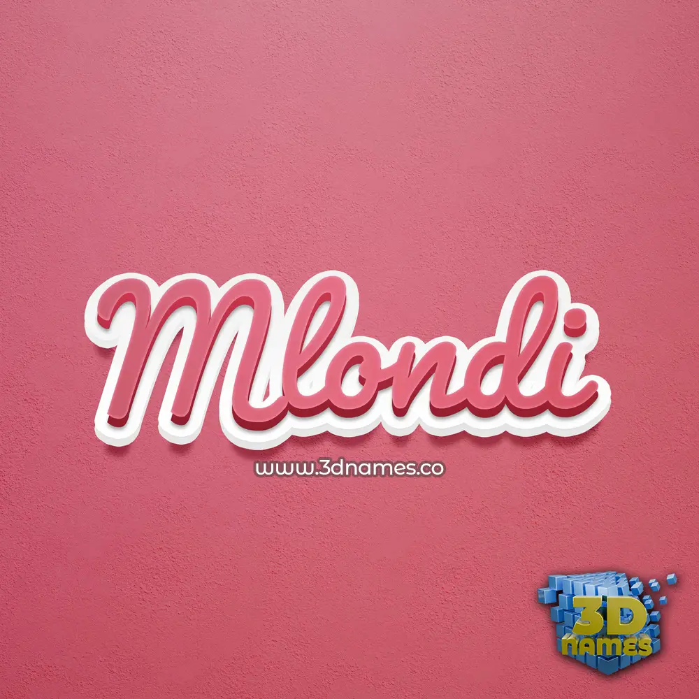 mlondi in Red Scribble style - 3D name wallpaper