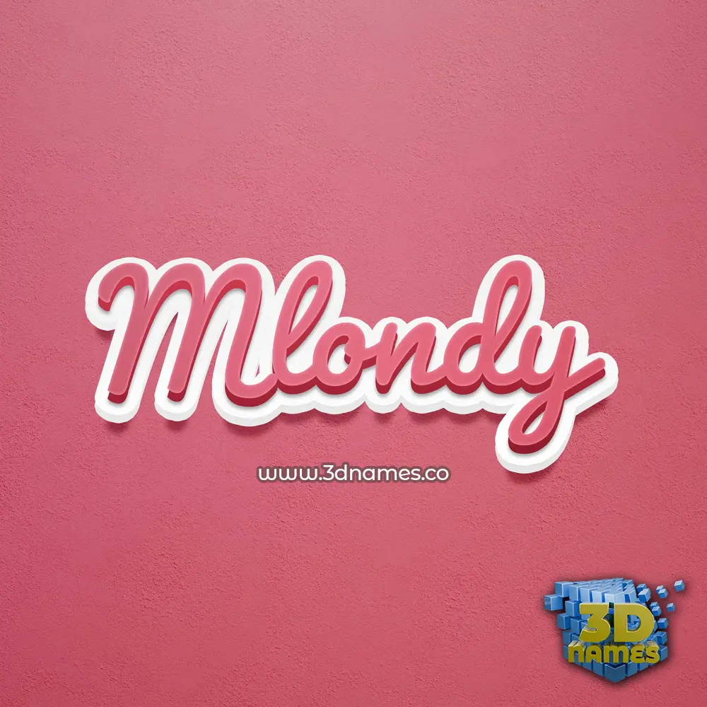 mlondy in Red Scribble style - 3D name wallpaper