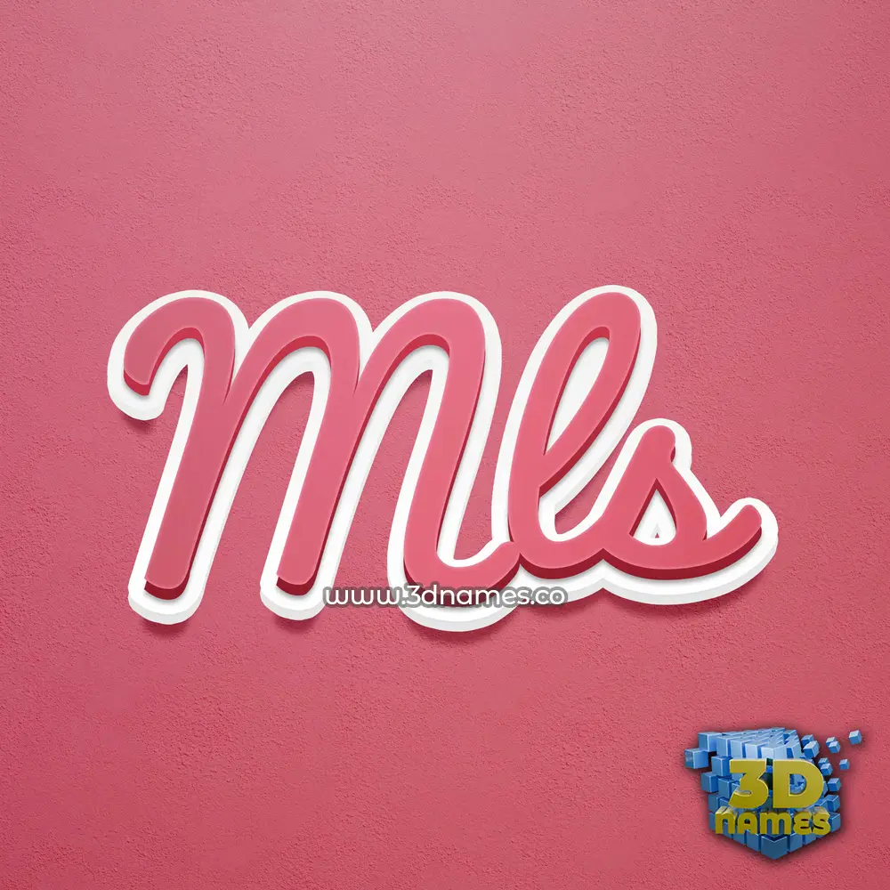 mls in Red Scribble style - 3D name wallpaper