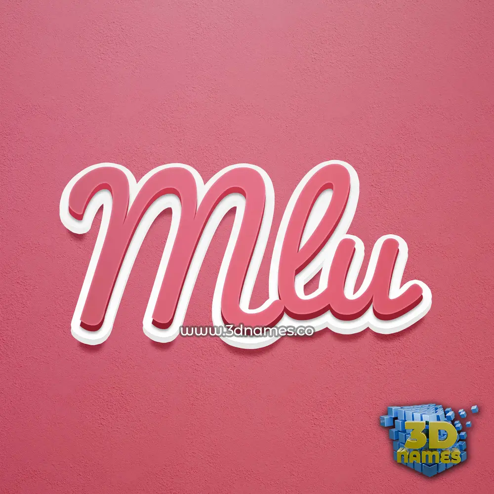 mlu in Red Scribble style - 3D name wallpaper