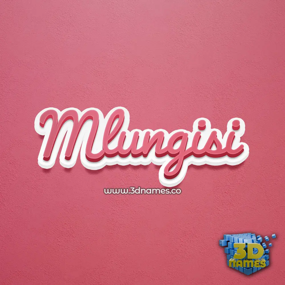 mlungisi in Red Scribble style - 3D name wallpaper