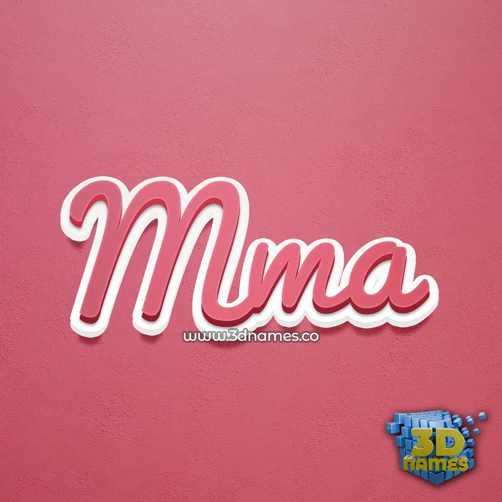 mma in Red Scribble style - 3D name wallpaper