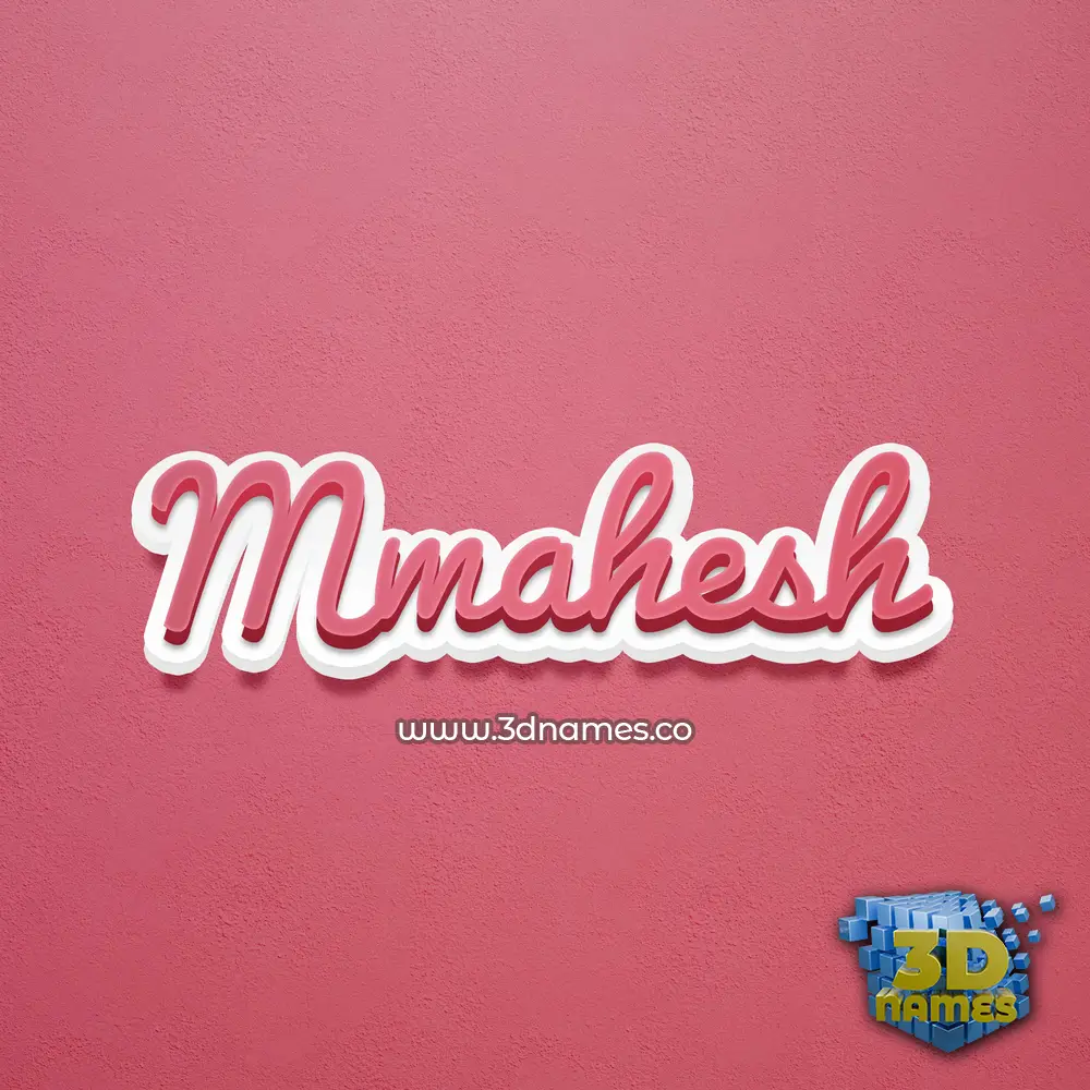 mmahesh in Red Scribble style - 3D name wallpaper
