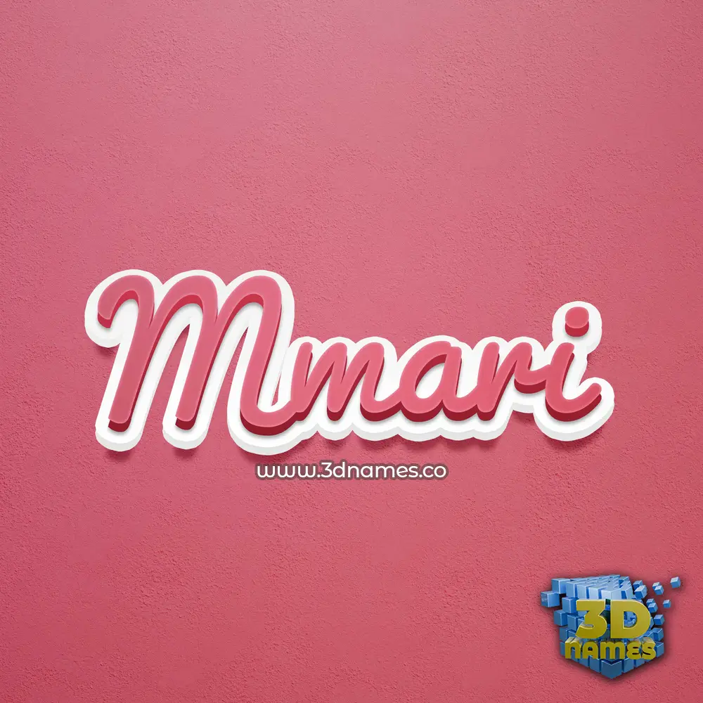 mmari in Red Scribble style - 3D name wallpaper