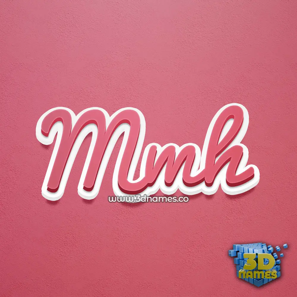 mmh in Red Scribble style - 3D name wallpaper