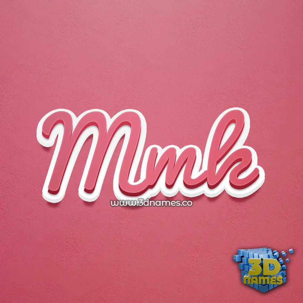 mmk in Red Scribble style - 3D name wallpaper