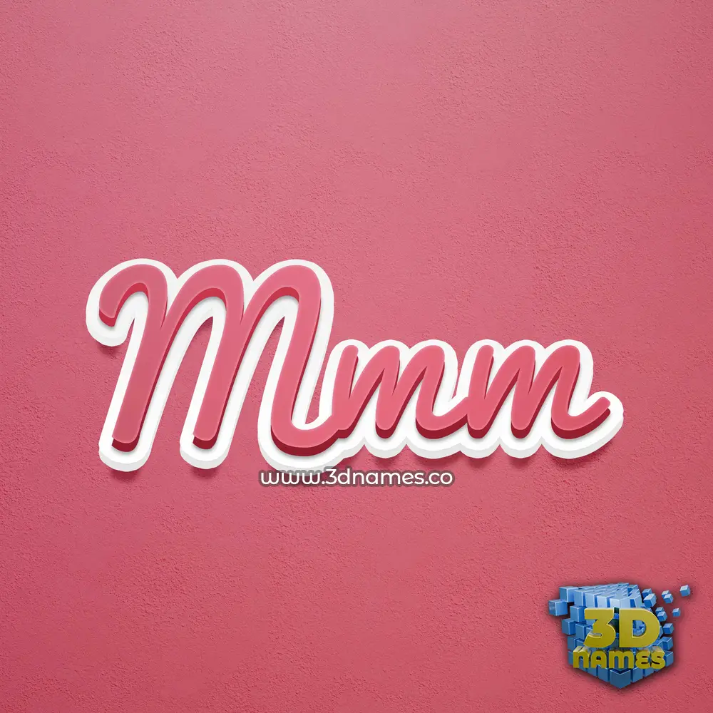 mmm in Red Scribble style - 3D name wallpaper