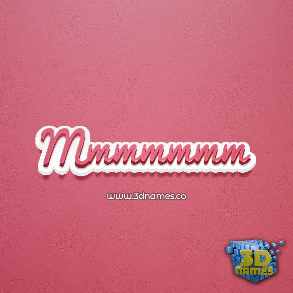 mmmmmmm in Red Scribble style - 3D name wallpaper