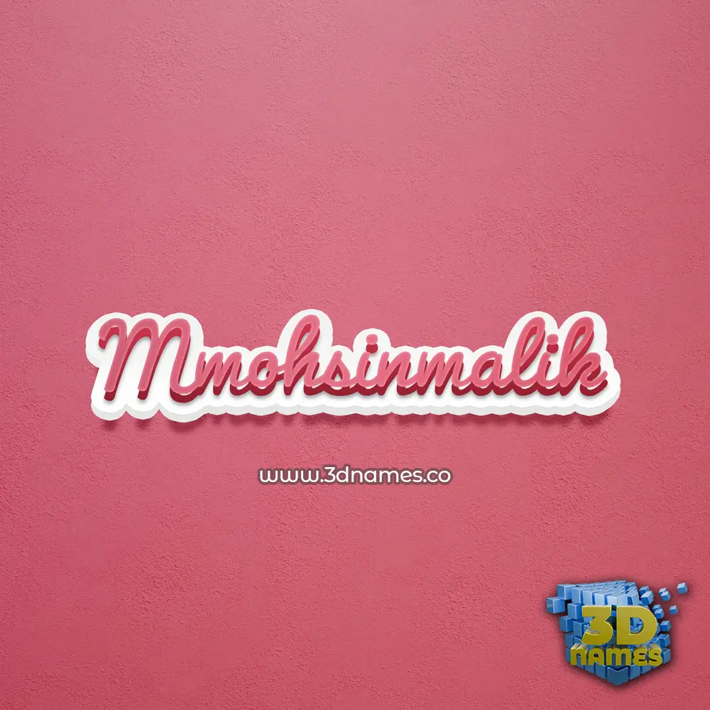 mmohsinmalik in Red Scribble style - 3D name wallpaper