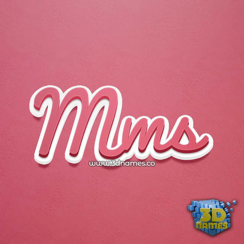 mms in Red Scribble style - 3D name wallpaper