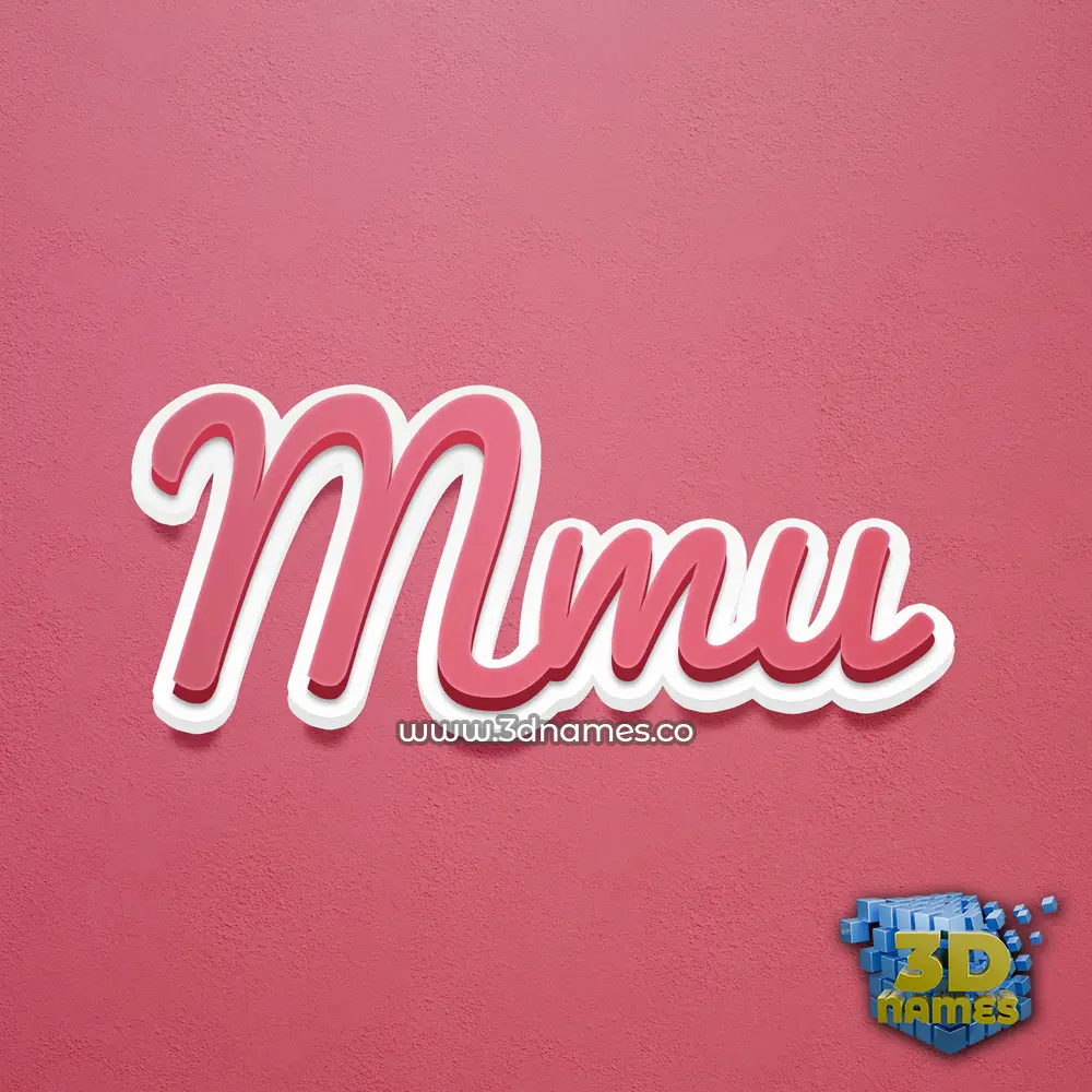 mmu in Red Scribble style - 3D name wallpaper