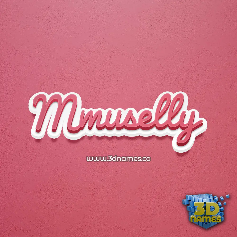 mmuselly in Red Scribble style - 3D name wallpaper