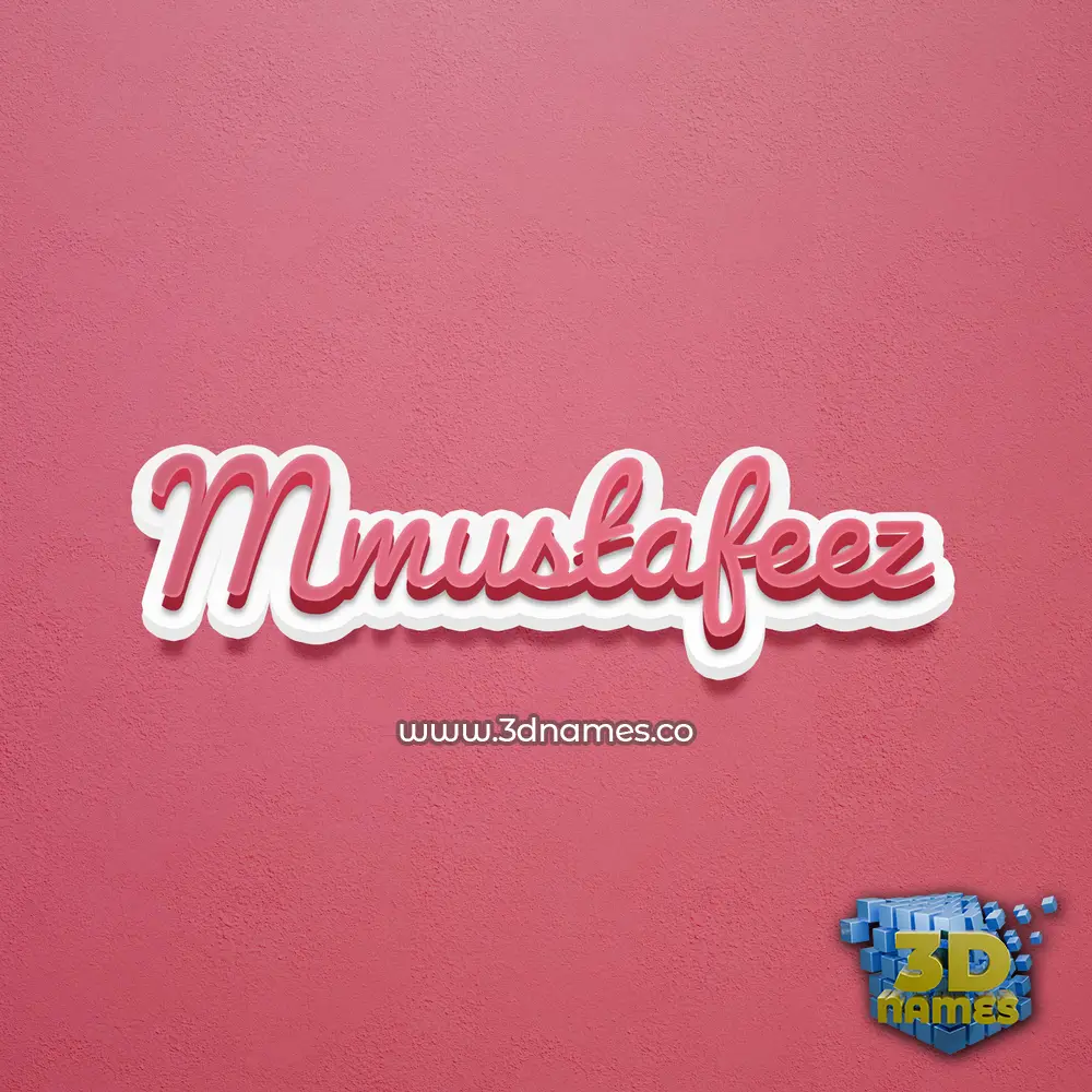mmustafeez in Red Scribble style - 3D name wallpaper