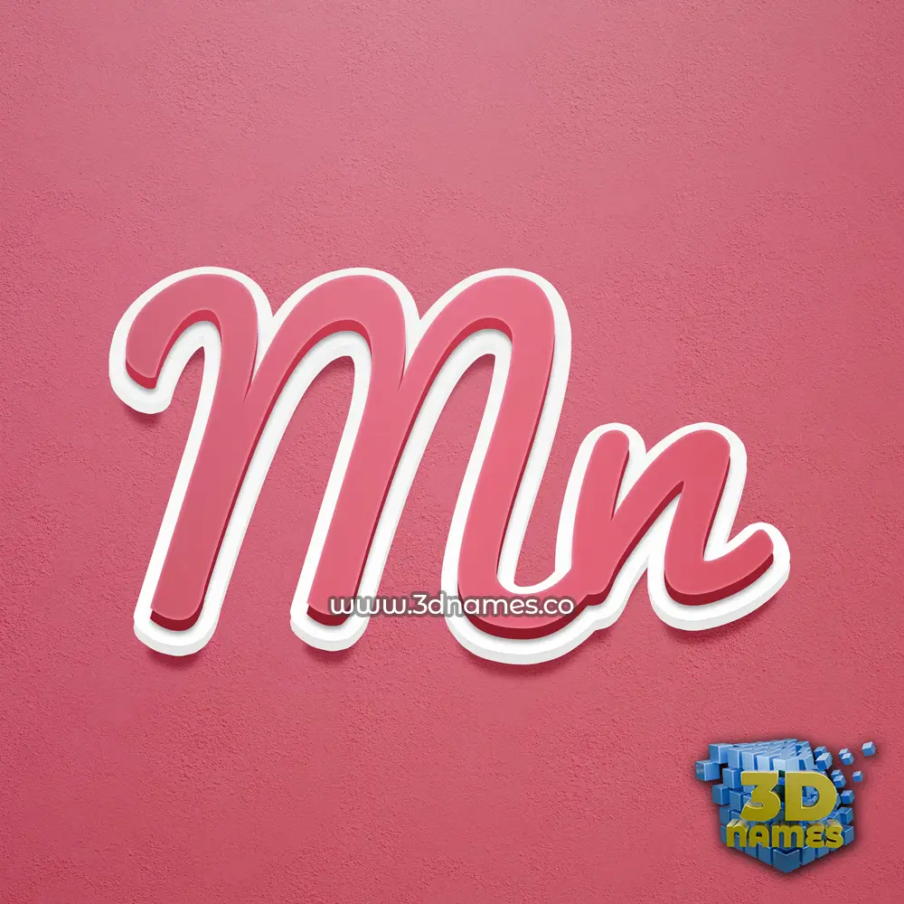 mn in Red Scribble style - 3D name wallpaper