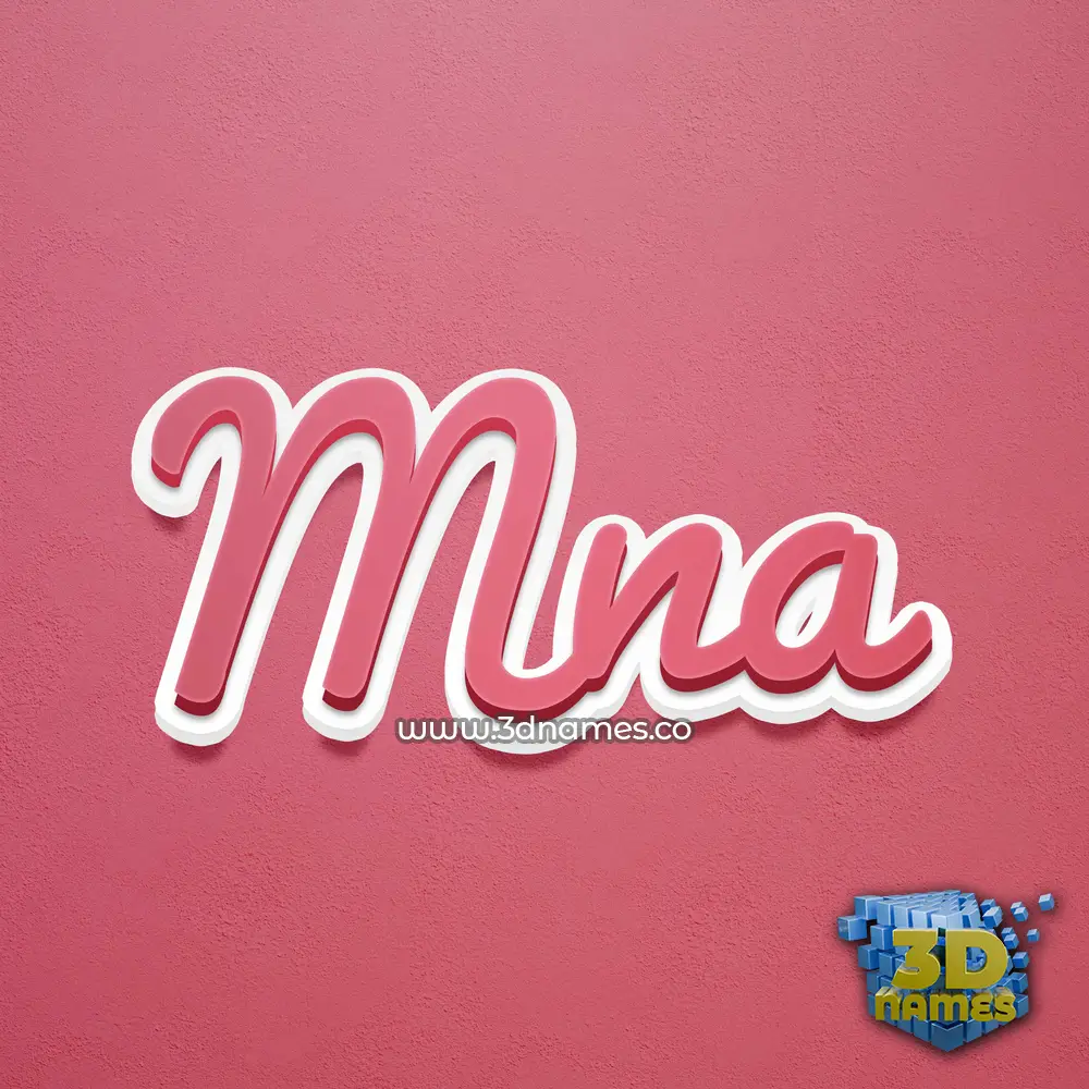 mna in Red Scribble style - 3D name wallpaper