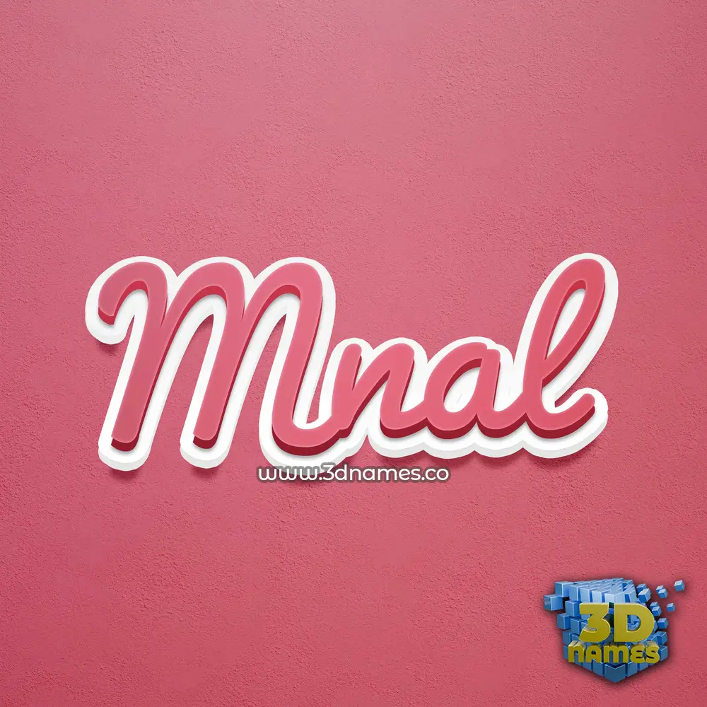 mnal in Red Scribble style - 3D name wallpaper
