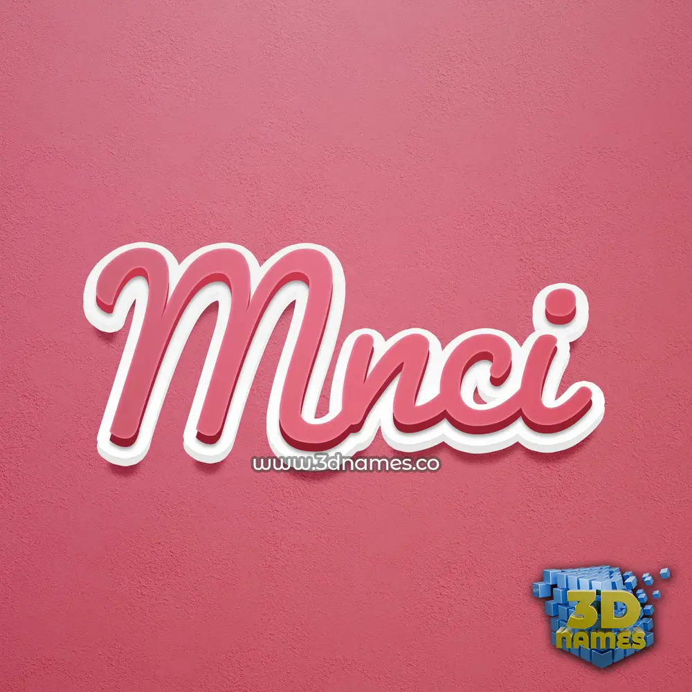 mnci in Red Scribble style - 3D name wallpaper