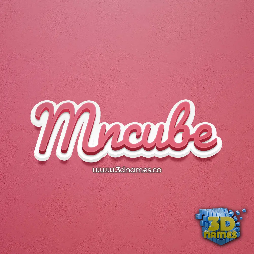 mncube in Red Scribble style - 3D name wallpaper