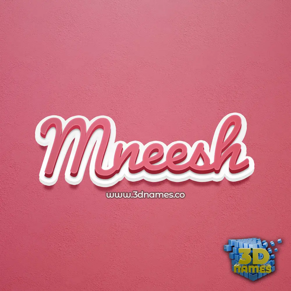 mneesh in Red Scribble style - 3D name wallpaper