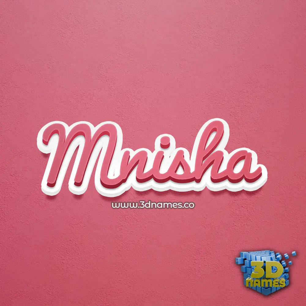 mnisha in Red Scribble style - 3D name wallpaper