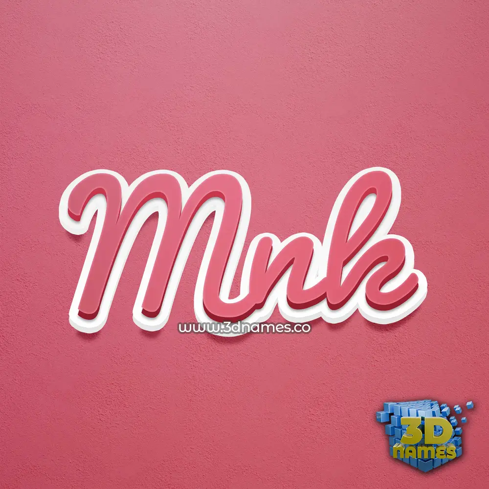 mnk in Red Scribble style - 3D name wallpaper