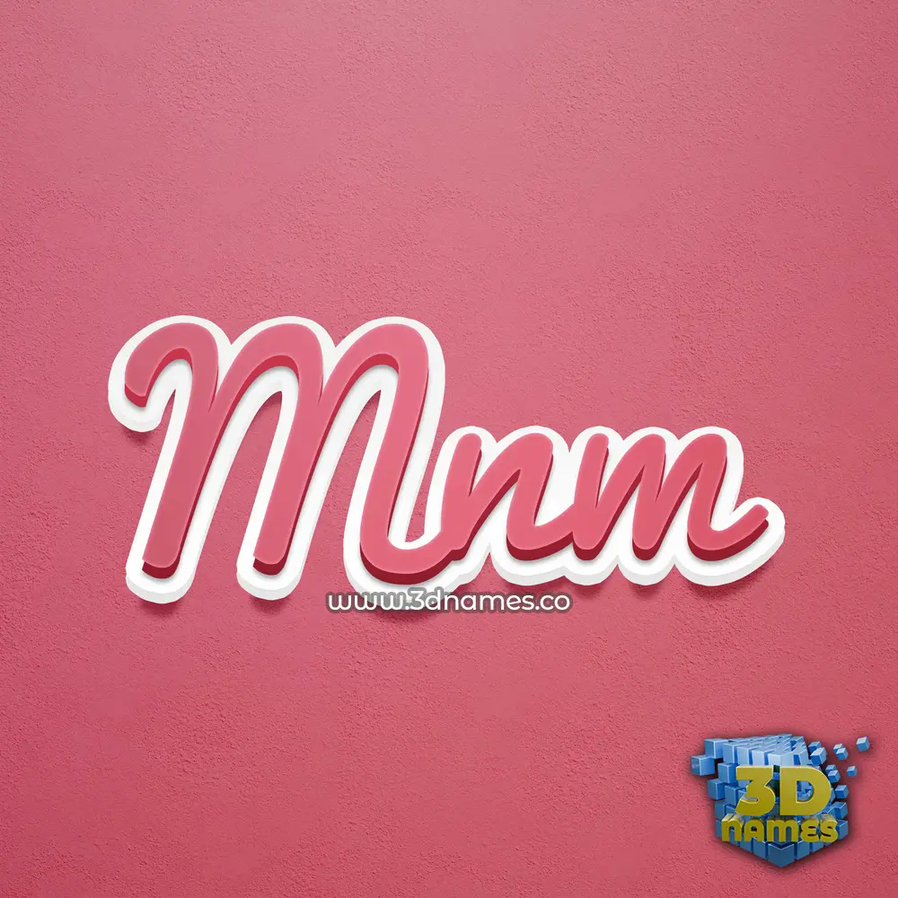 mnm in Red Scribble style - 3D name wallpaper
